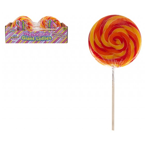 PMS Giant Neapolitan 110g Candy Lollies - 12 Count
