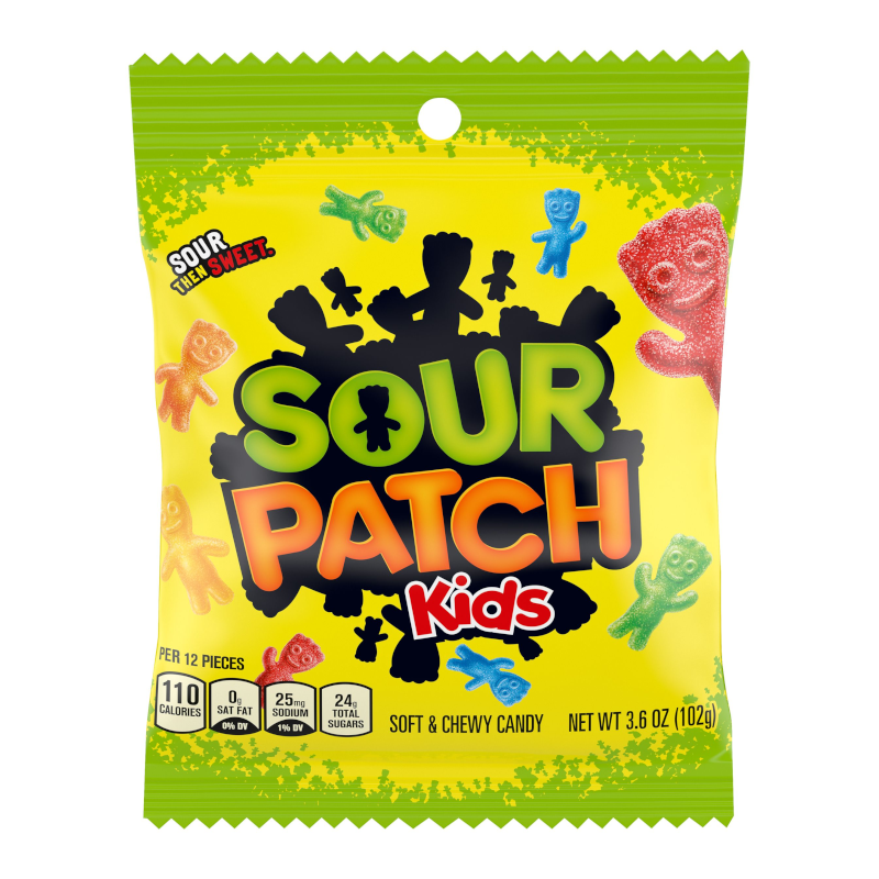 Sour Patch Kids Original Peg Bag 102g - 12 Count