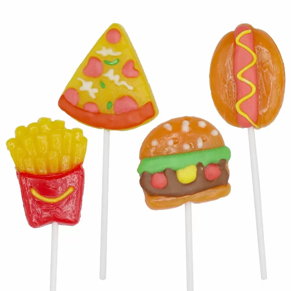 Candy Realms Fast Food Lollipops 50g - 24 Count