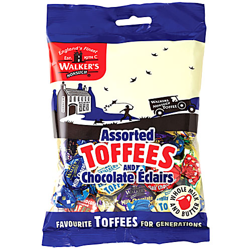 Walkers Assorted Toffees & Eclairs Pre Packed Bags 150g - 12 Count