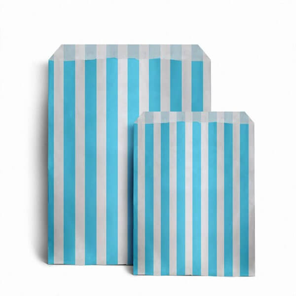 Candy Stripe Aqua Blue Bags 5x7 - 1000 Count