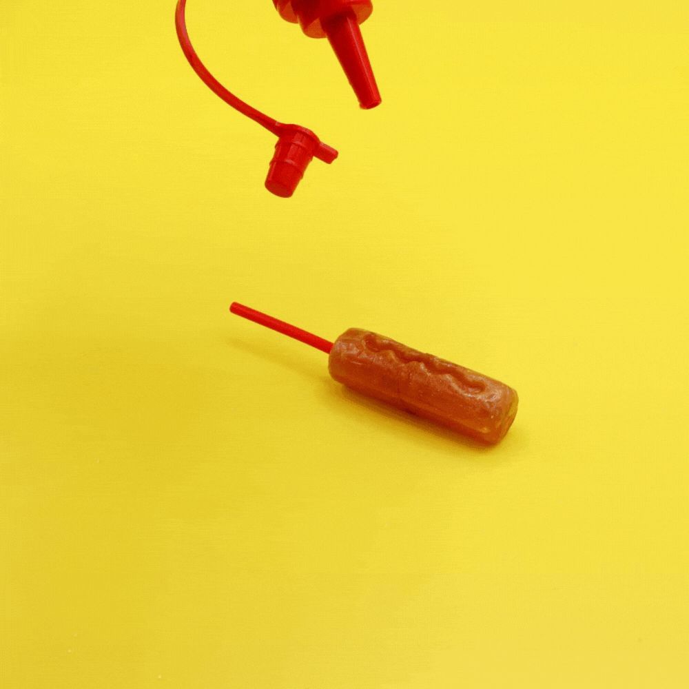 Crazy Candy Factory Squeezie Hot Dog Pop 80g - 12 Count