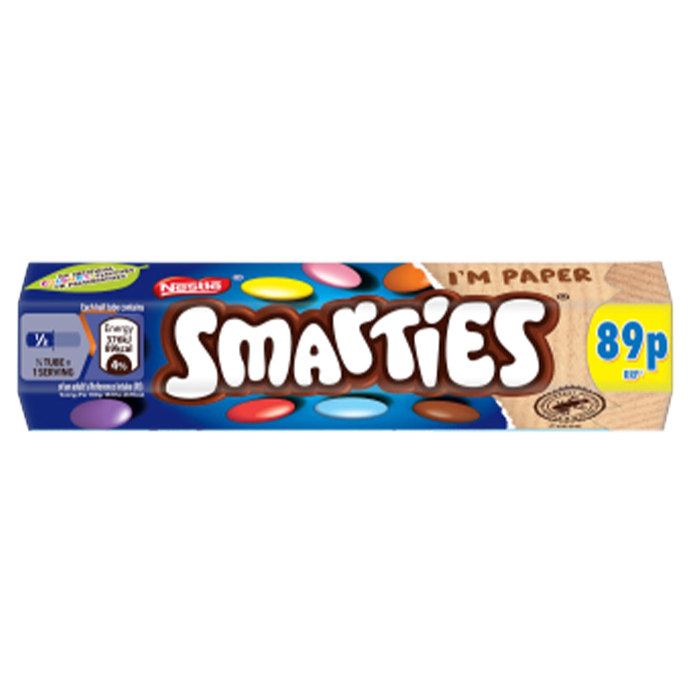 Nestle Smarties Milk Chocolate 38g Tubes 89p PMP - 24 Count