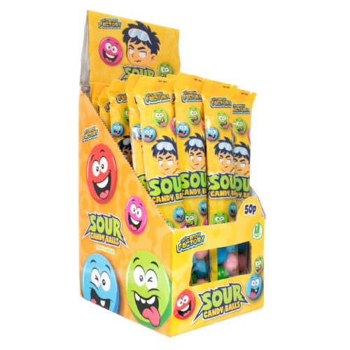 Crazy Candy Factory Sour Candy Balls - 24 Count