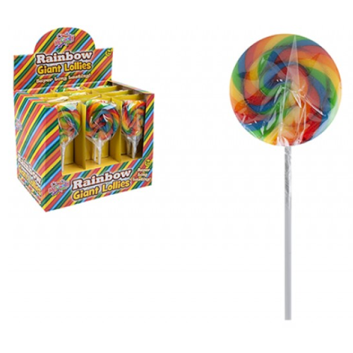 PMS Swirly 40g Round Rainbow Lollies - 24 Count