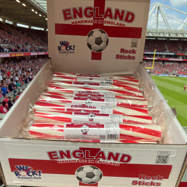 McAdams England World Cup Football Rock Sticks - 40 Count