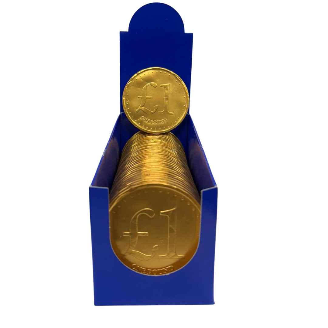 Large Gold Milk Chocolate £1 Coins 26g - 36 Count