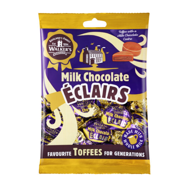 Walkers Milk Chocolate Eclairs Pre Packed Bags 150g - 12 Count