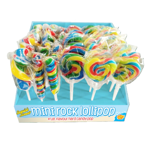 Rose Seaside Mini Rock Pops 17g Lollipops - 48 Count