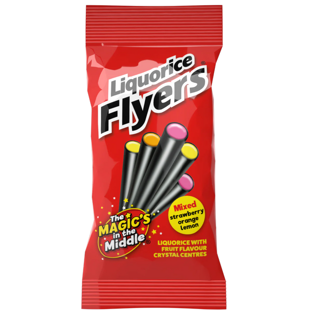 Liquorice Flyers Pre-Pack 75g - 12 Count