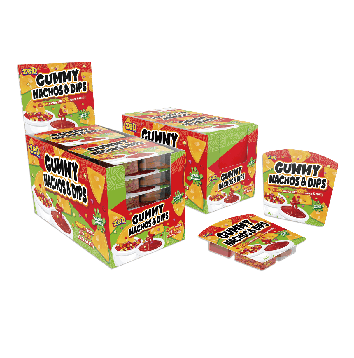 Zed Candy Gummy Nachos & Dips 51g - 12 Count