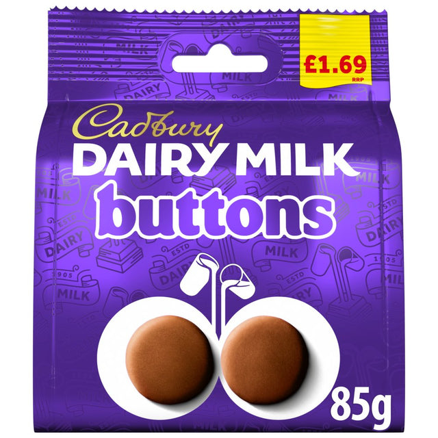Cadbury Dairy Milk Buttons Chocolate Bag 85g PMP £1.69 - 10 Count