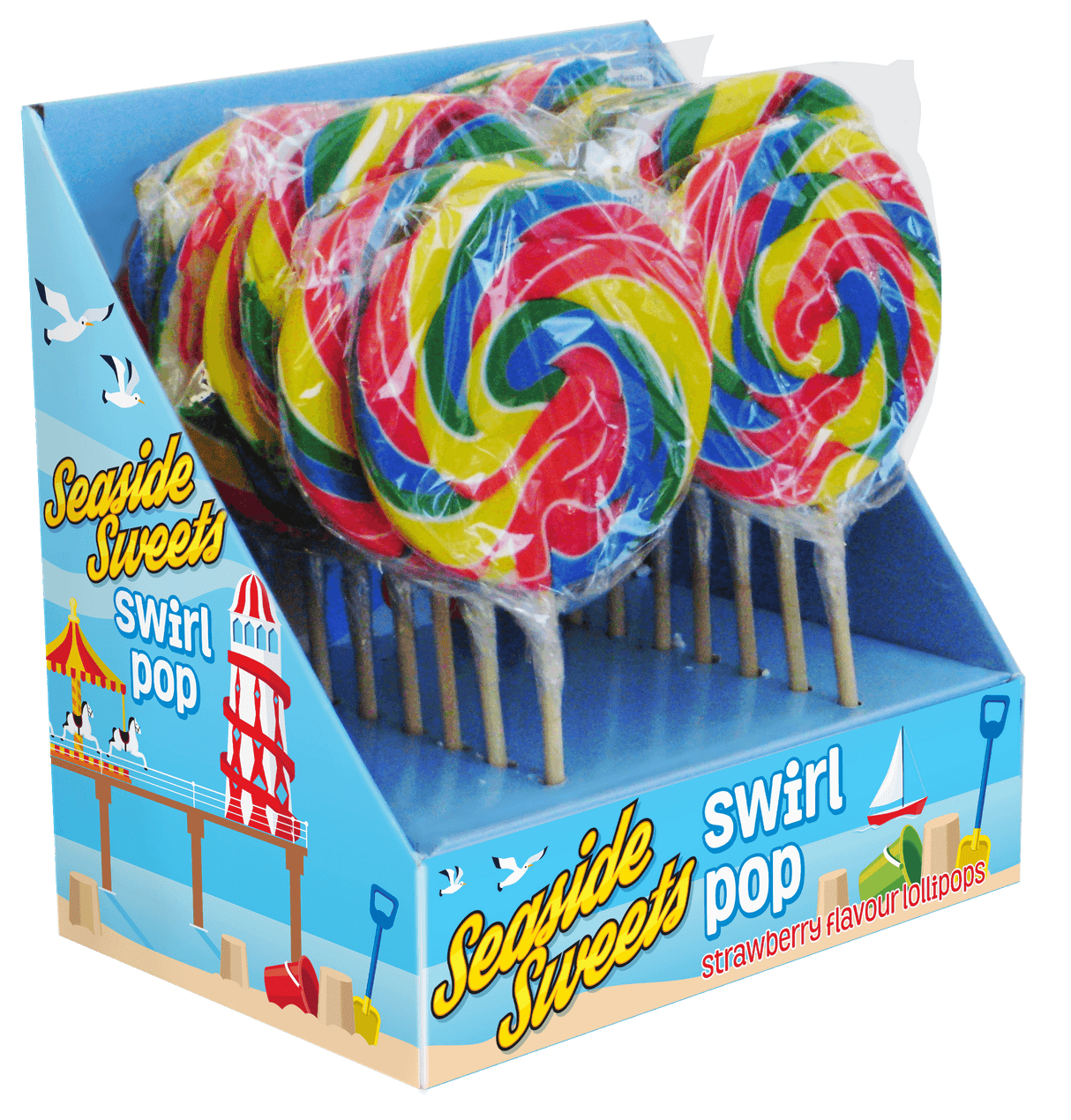 Rose Seaside Swirl Lollipops - 16 Count