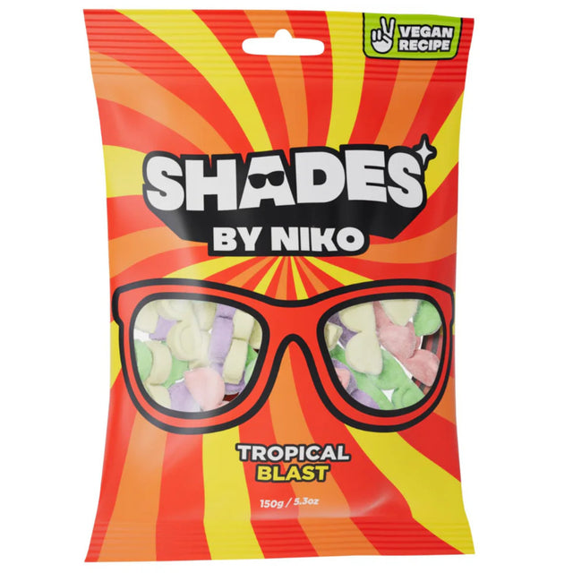 Shades by Niko Tropical Blast Flavour Sweets Bag 150g - 18 Count