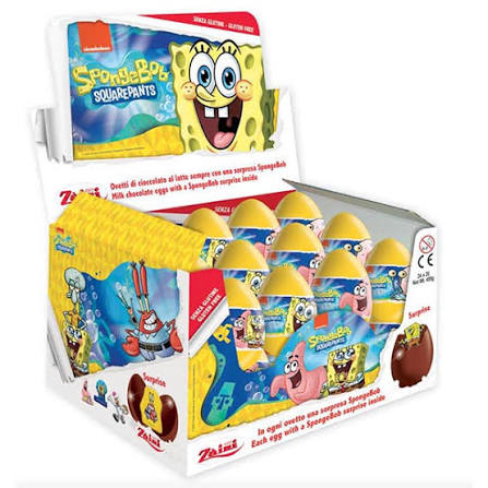 Zaini Chocolate Spongebob Squarepants Surprise Eggs 20g - 24 Count