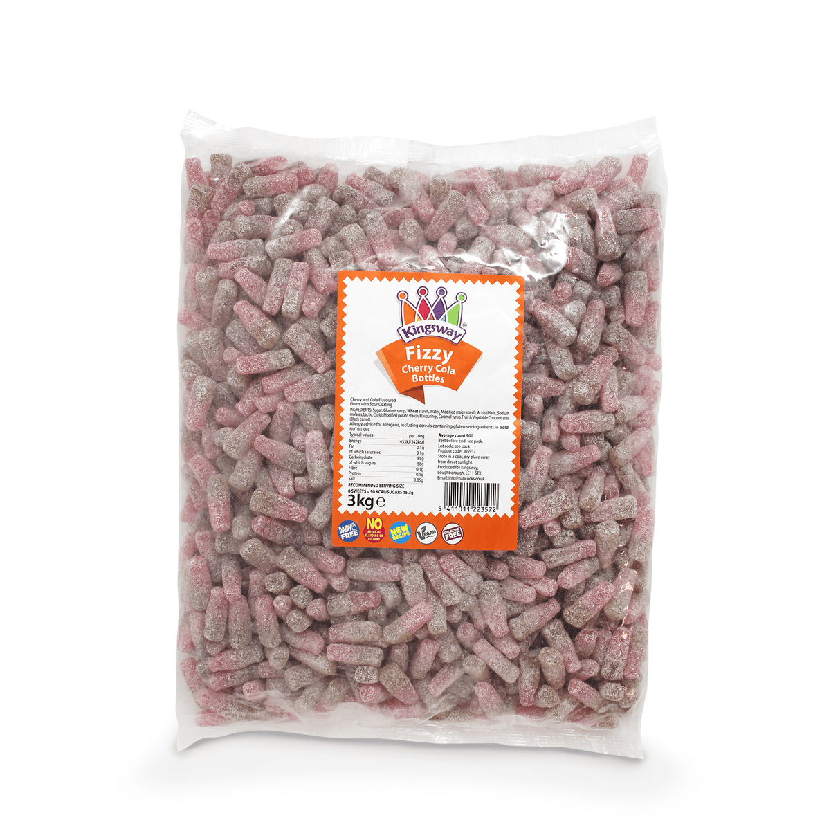 Kingsway Fizzy Cherry Cola Bottles - 3kg