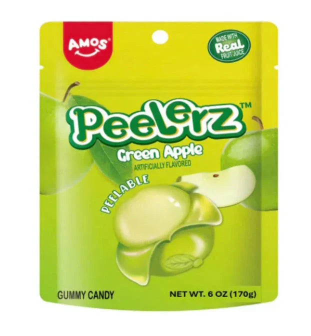 Amos Gummy Green Apple Peelerz 120g - 12 Count
