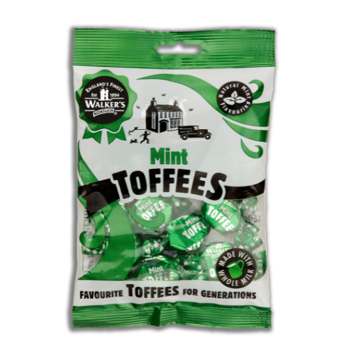 Walkers Mint Toffees Pre-Packed Bags 150g - 12 Count
