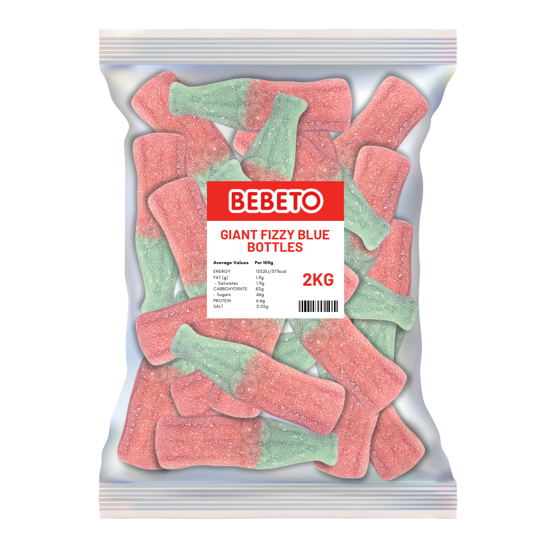 Bebeto Halal Giant Fizzy Bubblegum Bottles - 2kg