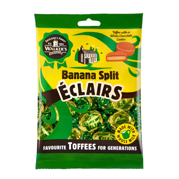 Walkers Banana Split Toffees Pre Packed Bags 150g - 12 Count