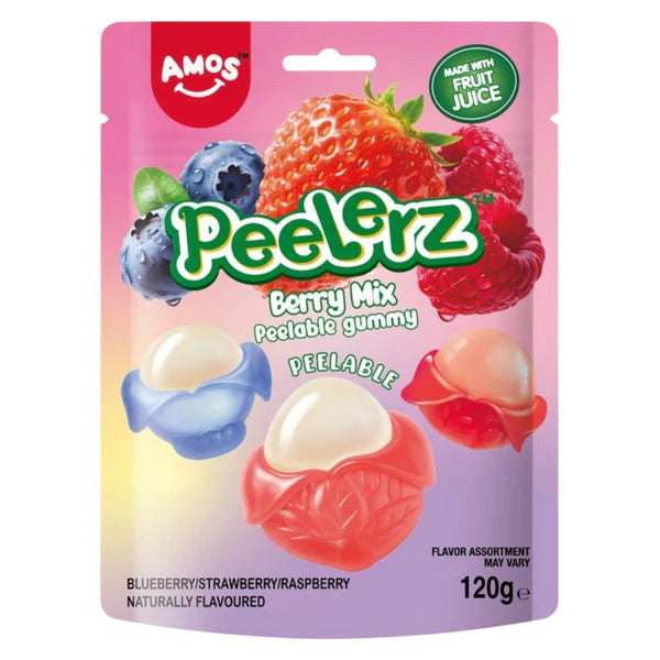 Amos Gummy Berry Mix Peelerz 120g - 12 Count
