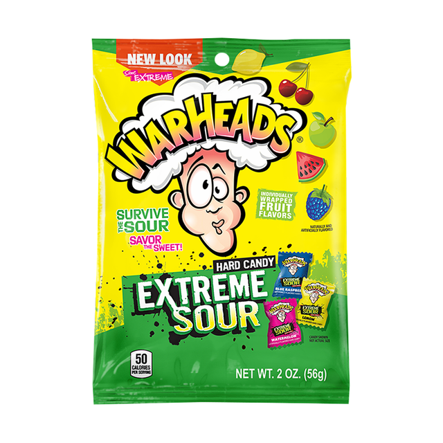 Warheads Extreme Sour Peg Bag 2oz - 12 Count