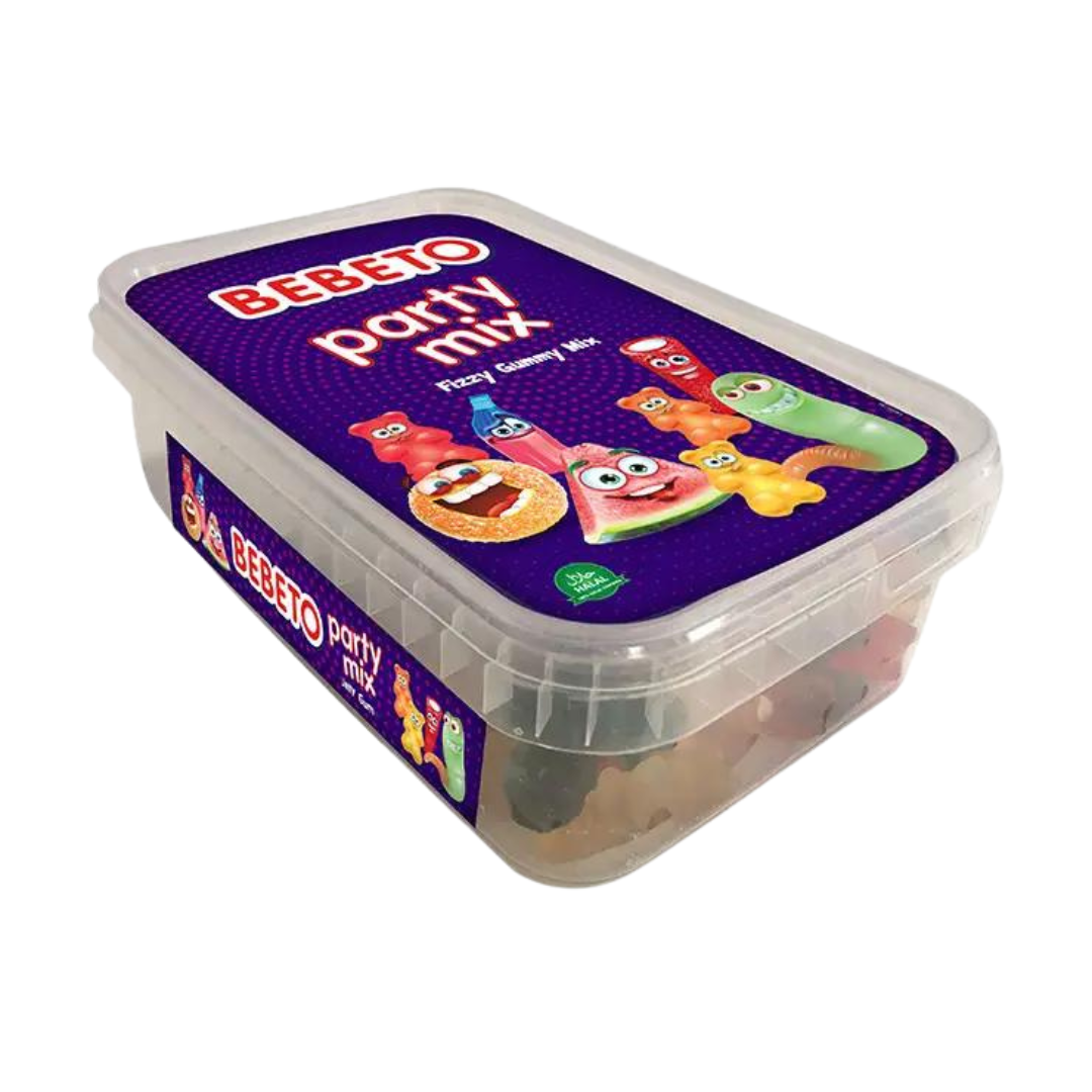 Bebeto Halal Fizzy Party Mix Tub 400g - 12 Count