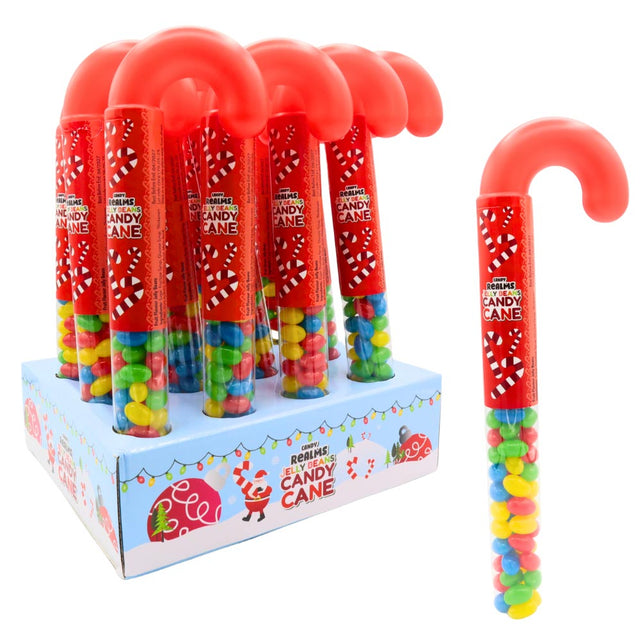 Candy Realms Jelly Beans Candy Cane 80g - 12 Count