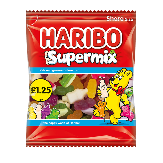 Haribo Super Mix 140g PM £1.25 Share Bags - 12 Count