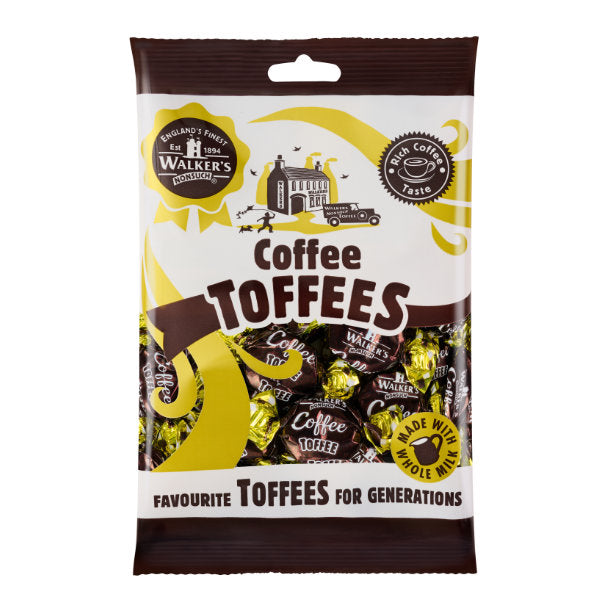Walkers Coffee Toffees Pre-Packed Bags 150g - 12 Count