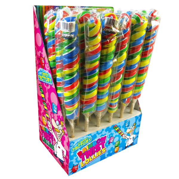 Candy Realms Twist Lollies 55g - 24 Count