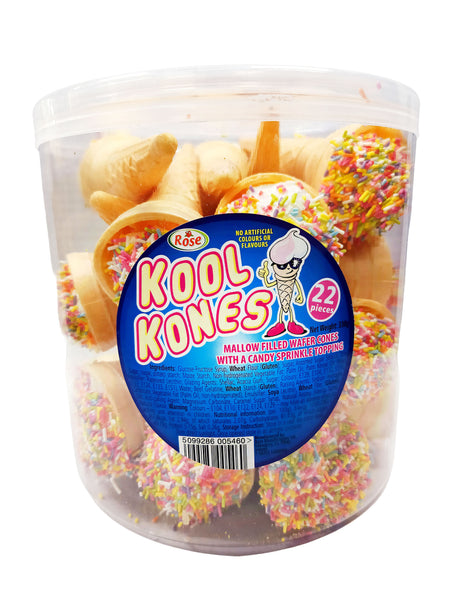 Rose Kool Kones Mallow Wafer Cones - 22 Count
