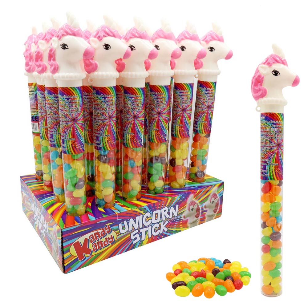 Kandy Kandy Jelly Bean Unicorn Tubes 55g  - 12 Count