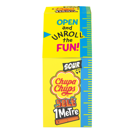 Chupa Chups 1 Metre Sour Fruit Belts 55g - 12 Count