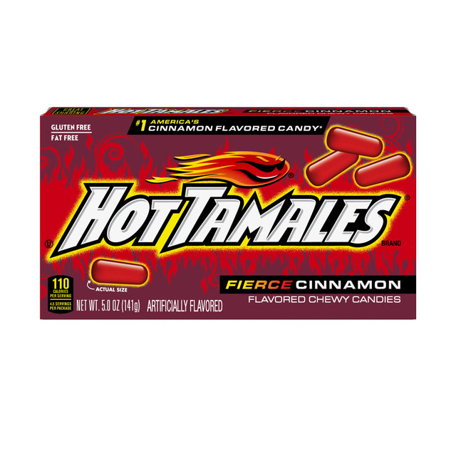 Hot Tamales Cinnamon Candy Theatre Box 120g - 12 Count