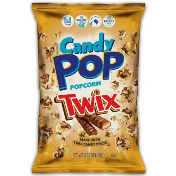 Candy Pop Twix Drizzle Popcorn 149g - 12 Count