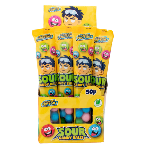 Crazy Candy Factory Sour Candy Balls - 24 Count