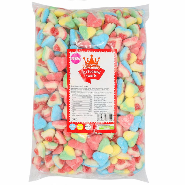 Kingsway 3D Sugared Hearts - 3kg
