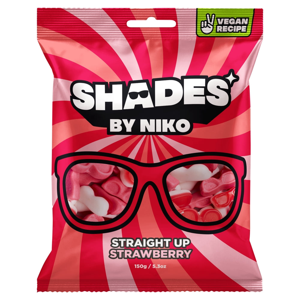 Wholesale Shades by Niko Straight Up Strawberry Flavour Sweets Bag 150g ...