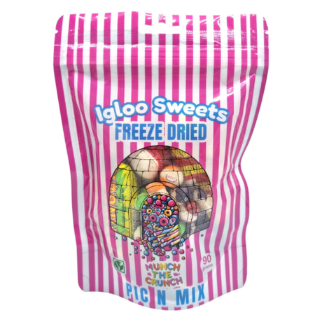 Igloo Sweets Freeze Dried Pink Candy Pick N Mix 90g - 10 Count