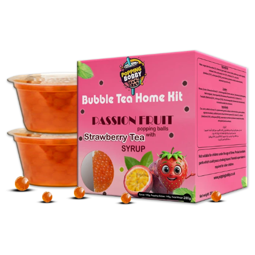 Popping Bubble Tea Passionfruit With Strawberry Home Kit 280g - 6 Count