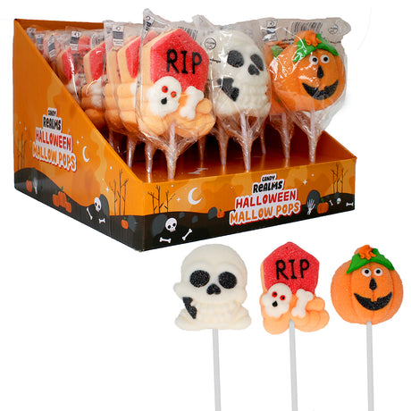 Candy Realms Halloween Mallow Pops 45g - 24 Count