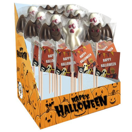 Bat & Ghost Chocolate Lollipop Assortment 20g - 18 Count