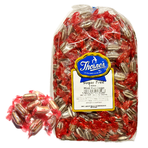 Wholesale Thornes Sugar Free Mint Humbugs - 3kg | Appleton Sweets