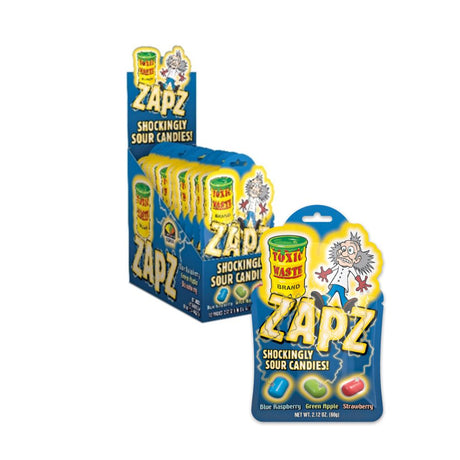 Toxic Waste Zapz Shockingly Sour Candy 60g - 12 Count