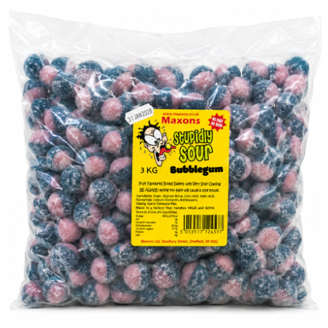Maxons Stupidly Sour Bubblegum Sweets - 3kg
