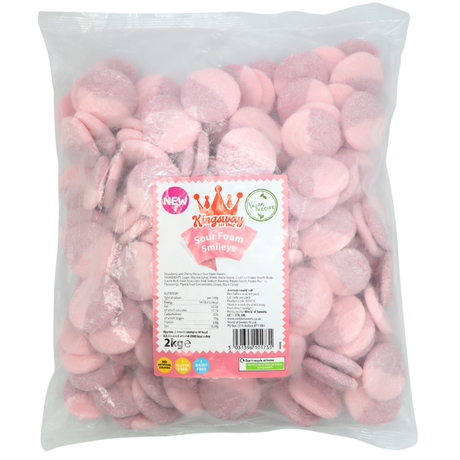 Kingsway Sour Strawberry & Cherry Foam Smileys - 2kg