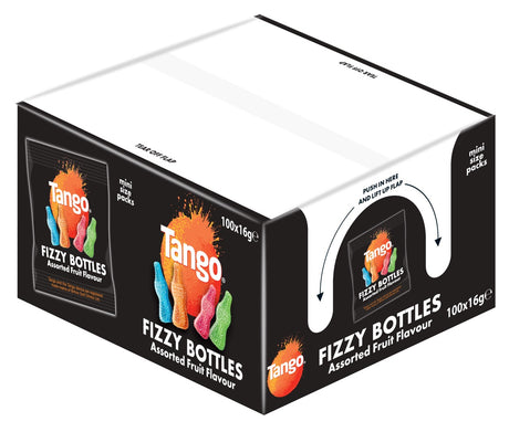Tango Assorted Fruit Fizzy Bottles Mini Bags 16g - 100 Count