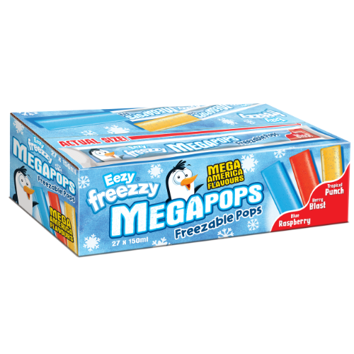 Rose Eezy Freezzy Mega Ice Pops 150ml - 27 Count