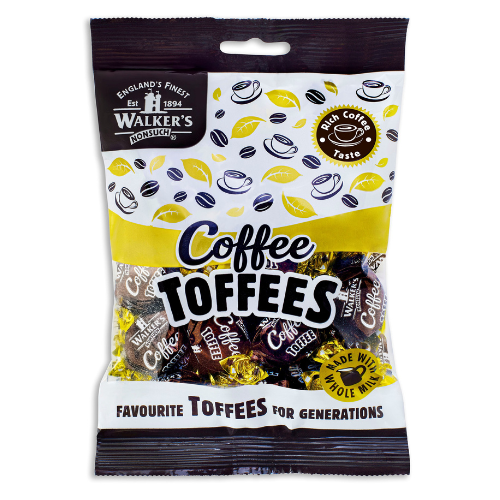 Walkers Coffee Toffees Pre-Packed Bags 150g - 12 Count